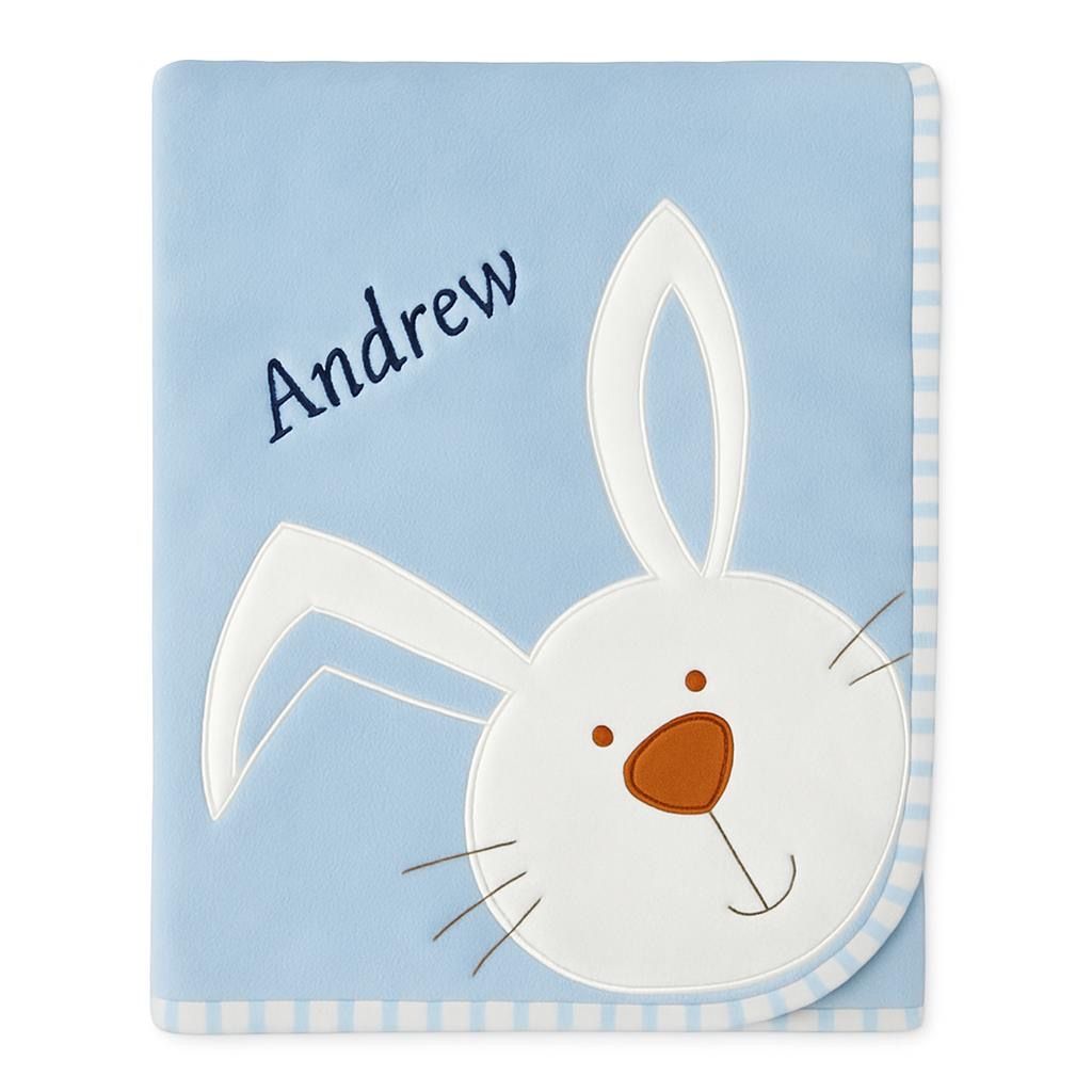 Personalised Blue Bunny Blanket