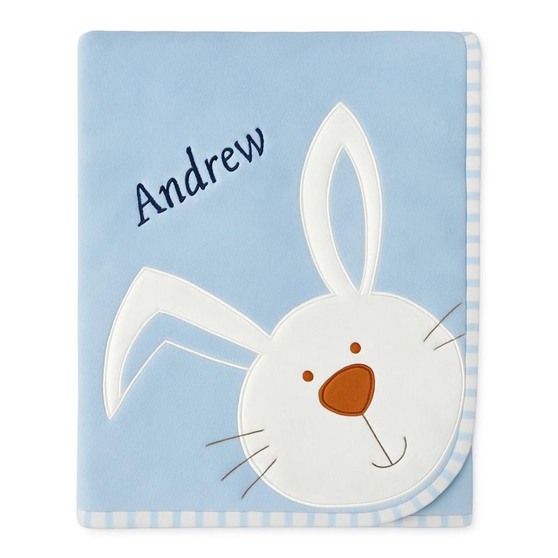 Personalised Blue Bunny Blanket