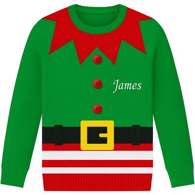 Personalised Adult Elf Christmas Jumper