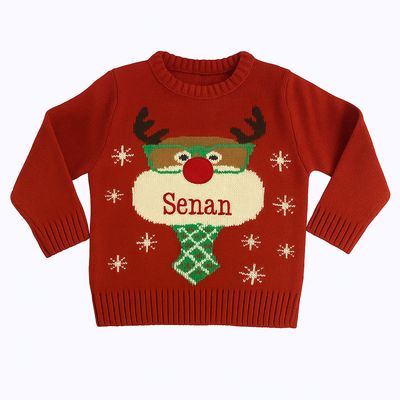 Babies and Children's Red Rudolph Christmas Jumper