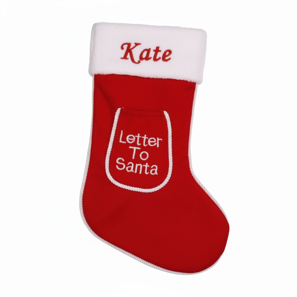Personalised Letter To Santa Stocking with Rope Trim