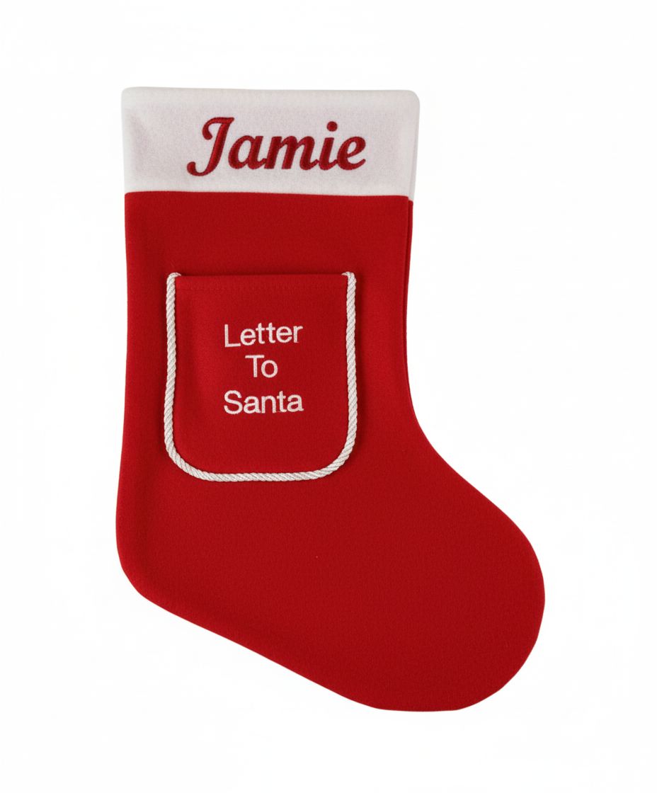 Personalised Red Letter to Santa stocking