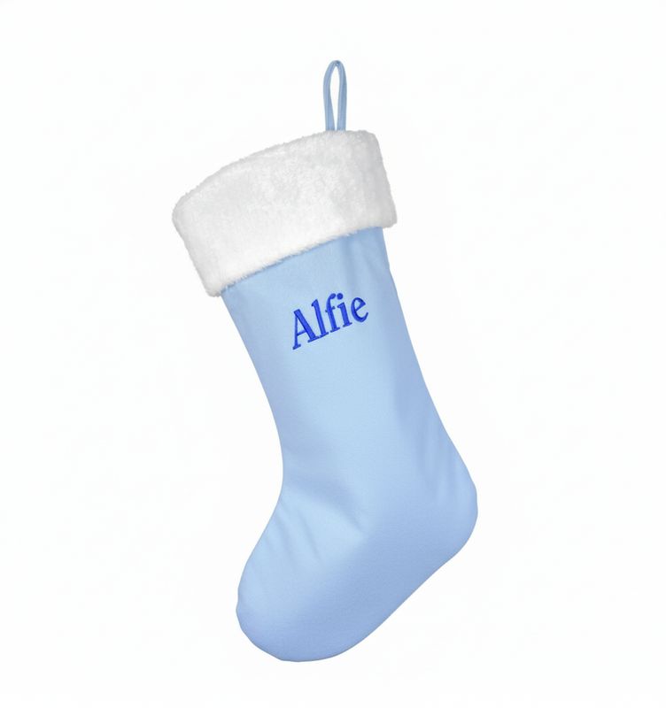 Personalised Blue Christmas Stocking