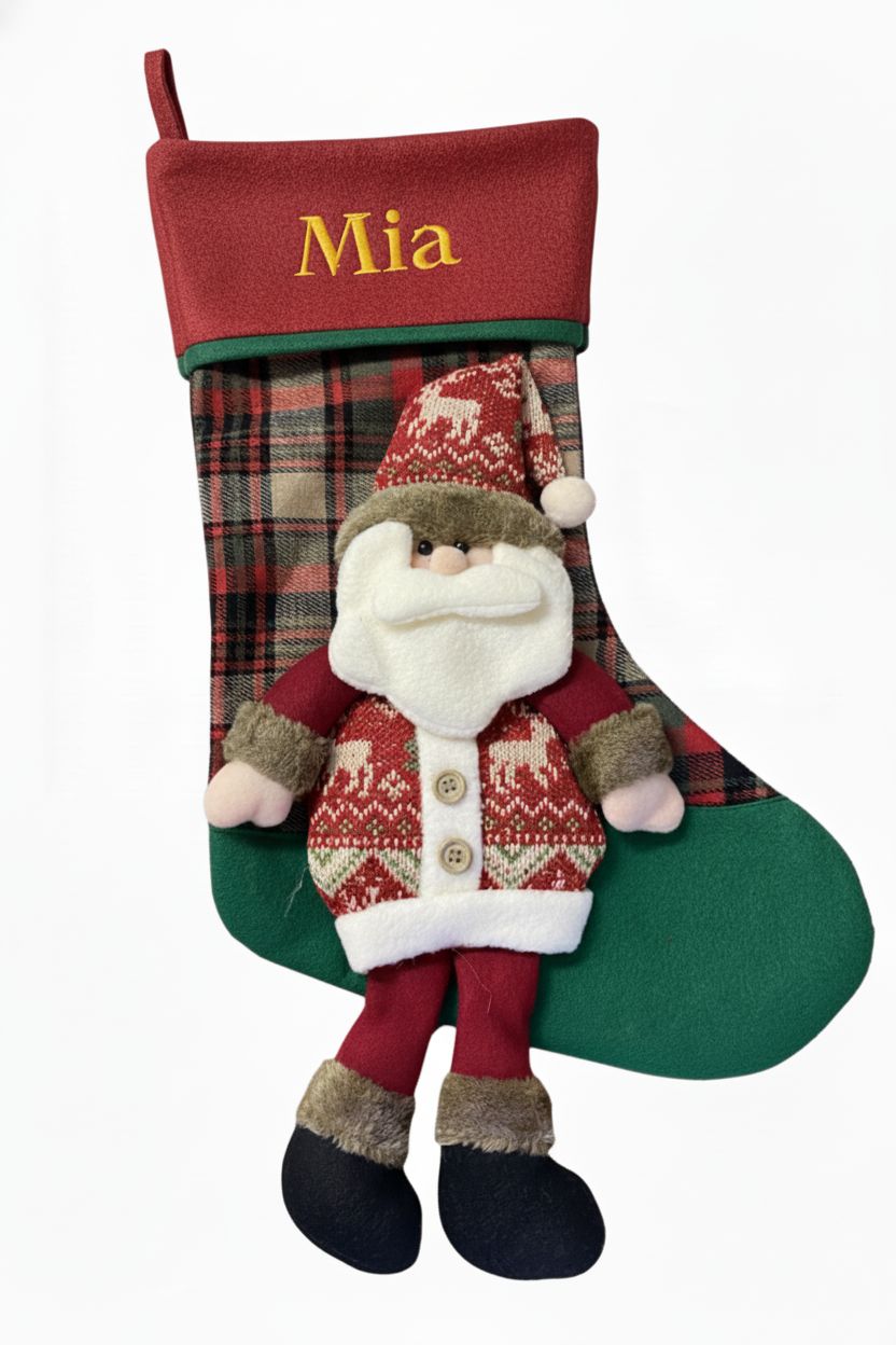 Personalised Tartan 3D Santa Clause Stocking