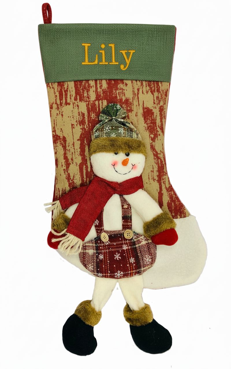 Personalised Snowman 3D Christmas Stocking