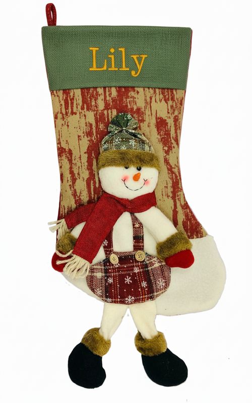 Personalised Snowman 3D Christmas Stocking