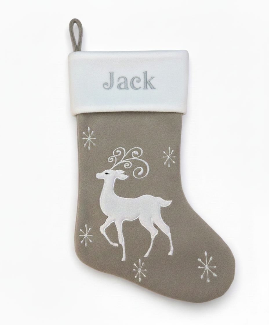 Grey Stag Christmas Stocking