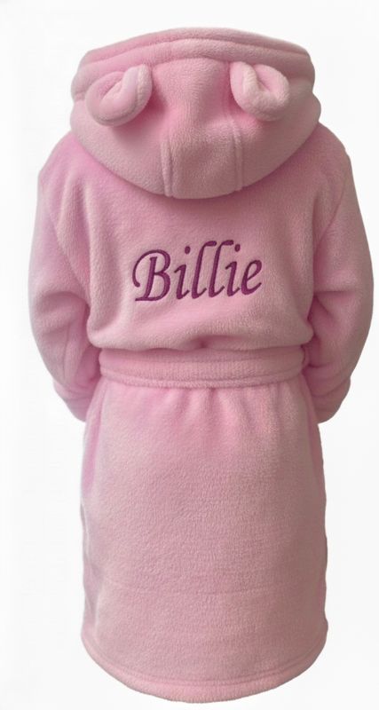 Personalised Light Pink Dressing Gown with Ears