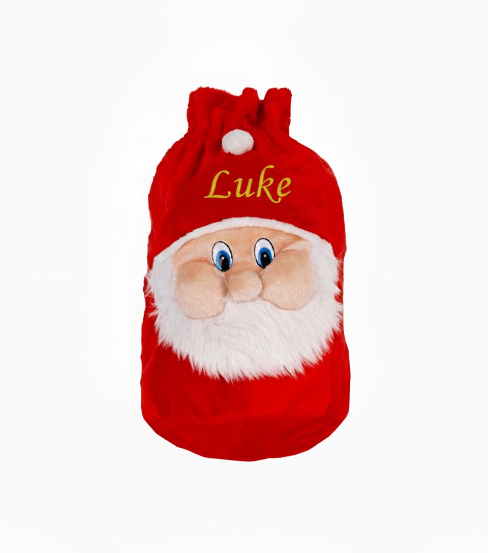 Personalised Large Plush Santa Christmas Sack