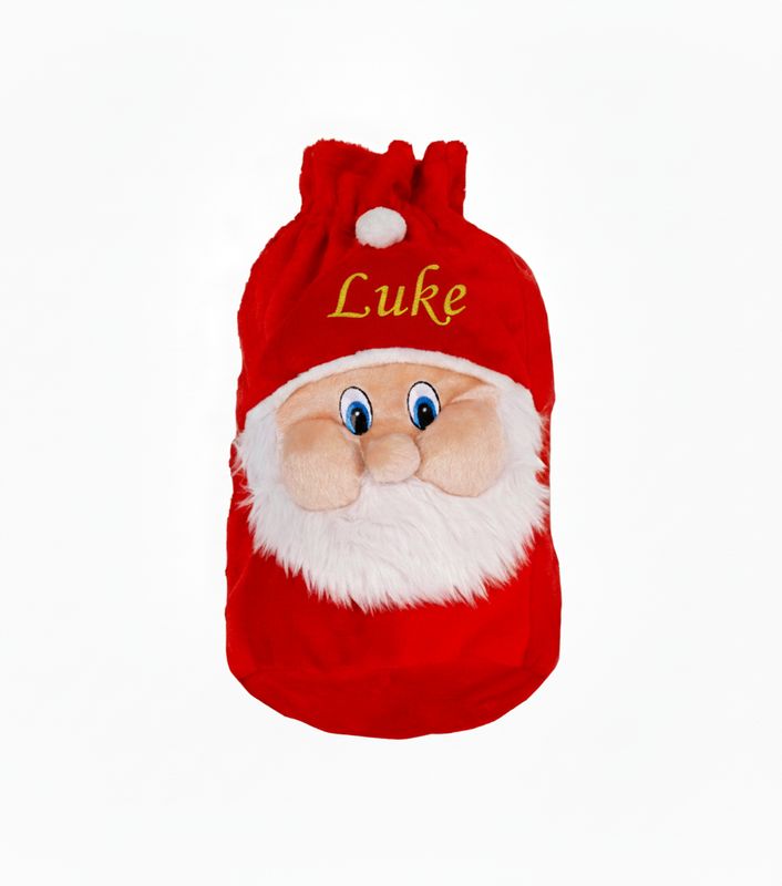 Personalised Large Plush Santa Christmas Sack