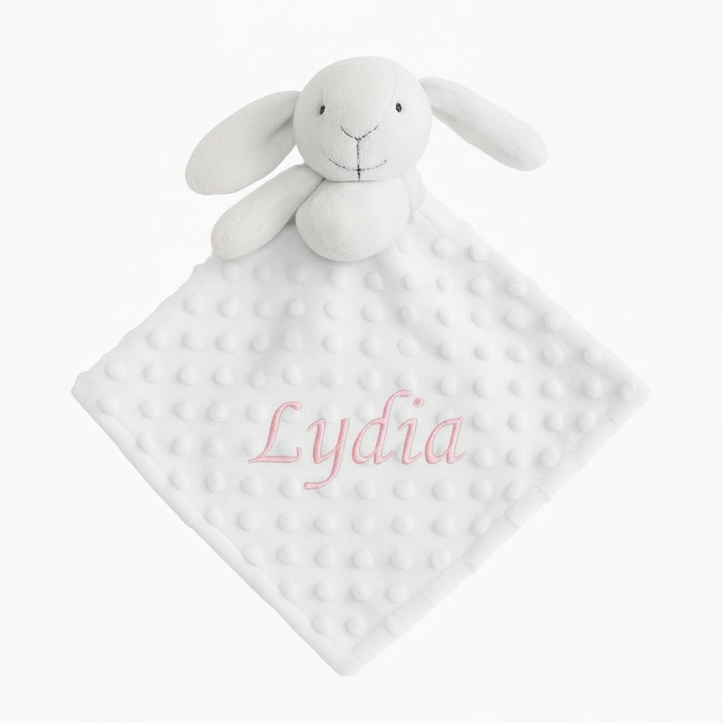 Personalised white Bunny Dimple Comforter