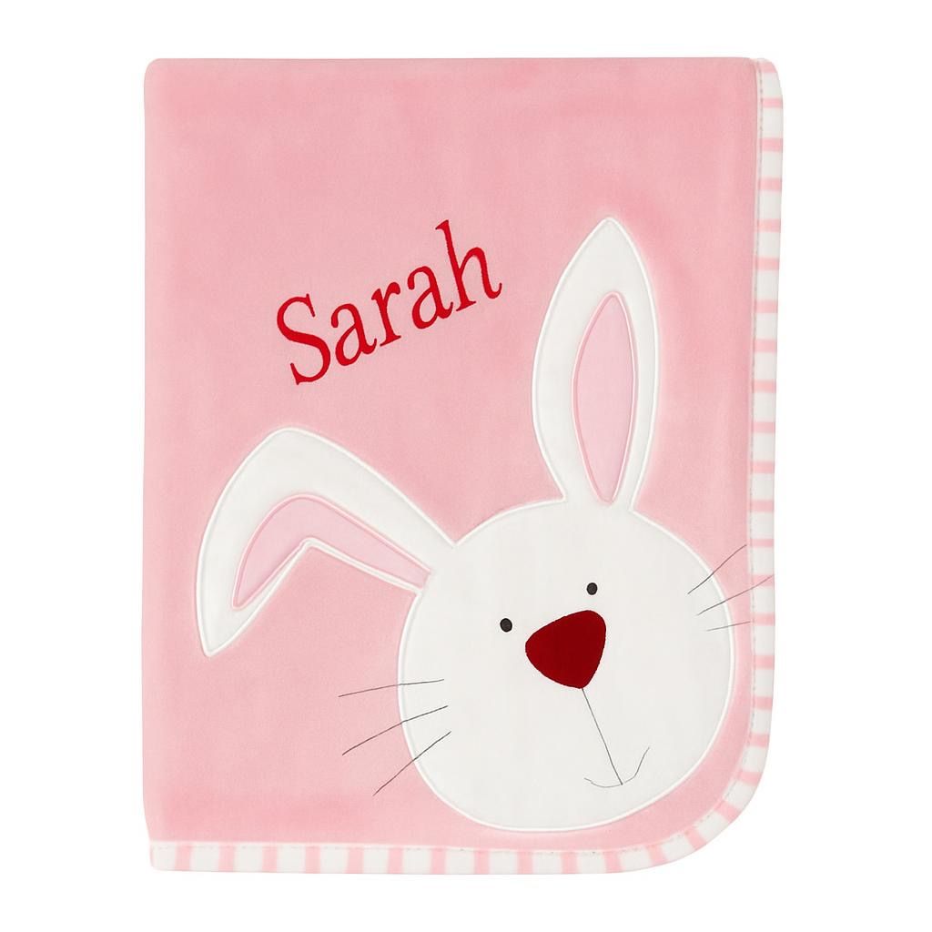 Personalised Pink Bunny Blanket