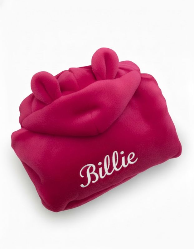 Personalised Cerise Pink  Dressing Gown with Ears
