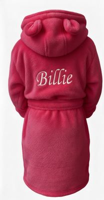 Personalised Cerise Pink  Dressing Gown with Ears