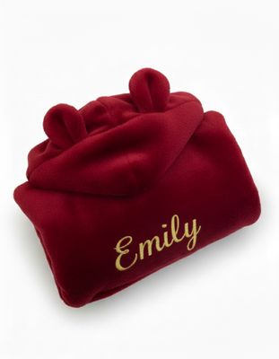 Personalised Red Dressing Gown with Ears