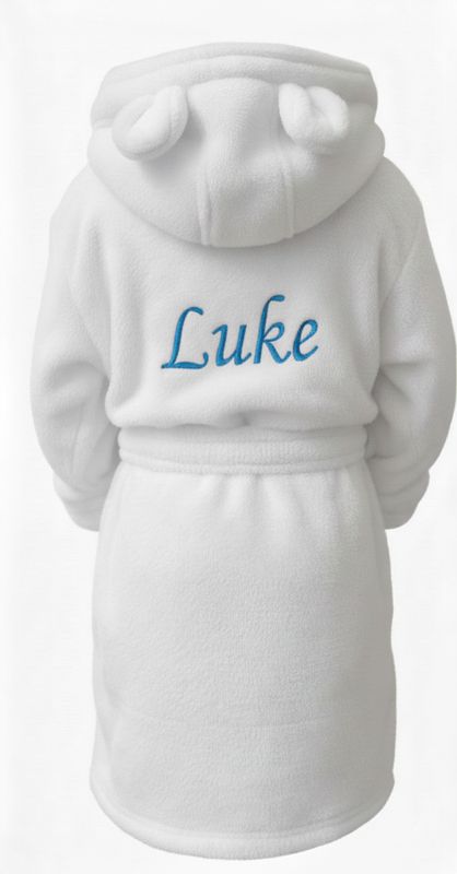 Personalised White Dressing Gown with Ears