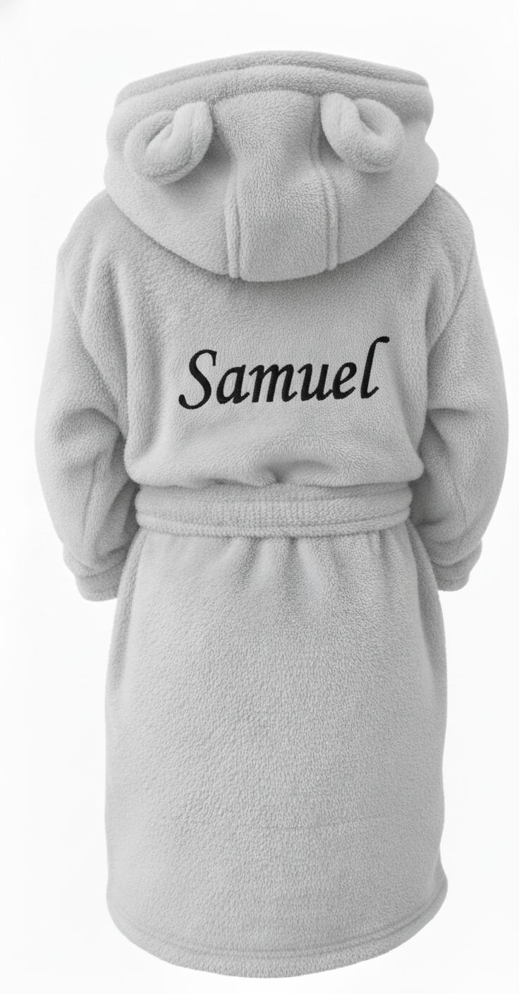 Personalised Grey Dressing Gowns with Ears