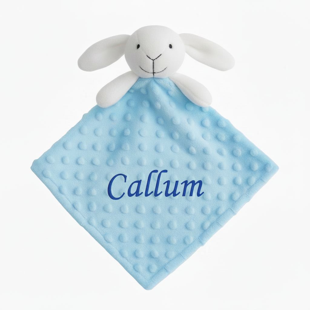 Personalised Blue Bunny Dimple Comforter