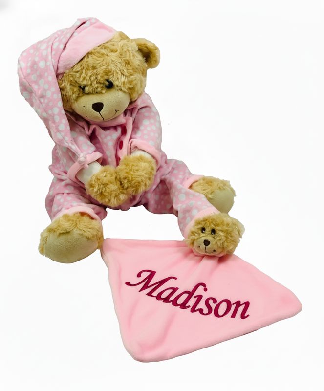 Pink Bedtime Bear and Comforter