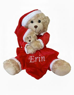 Red Christmas Bedtime Bear and Comforter