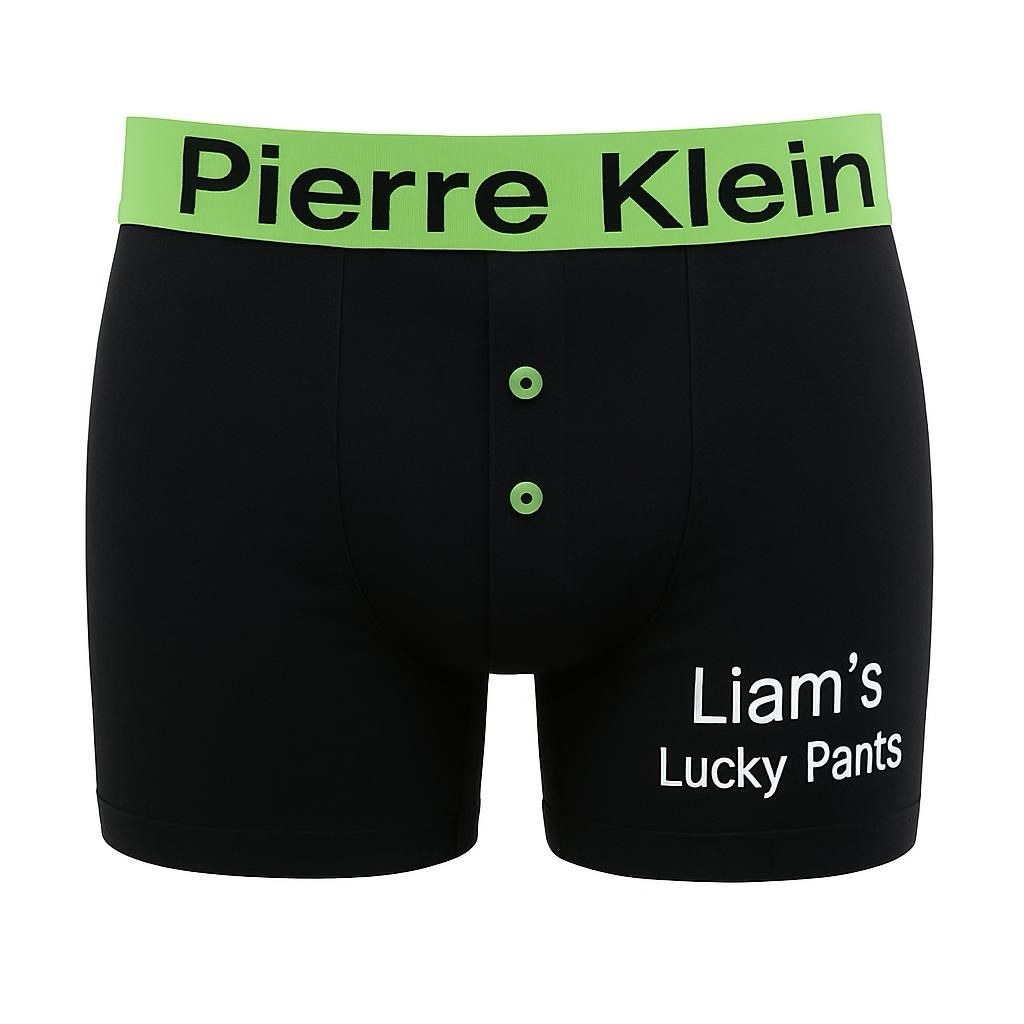 Black boxer with neon waist