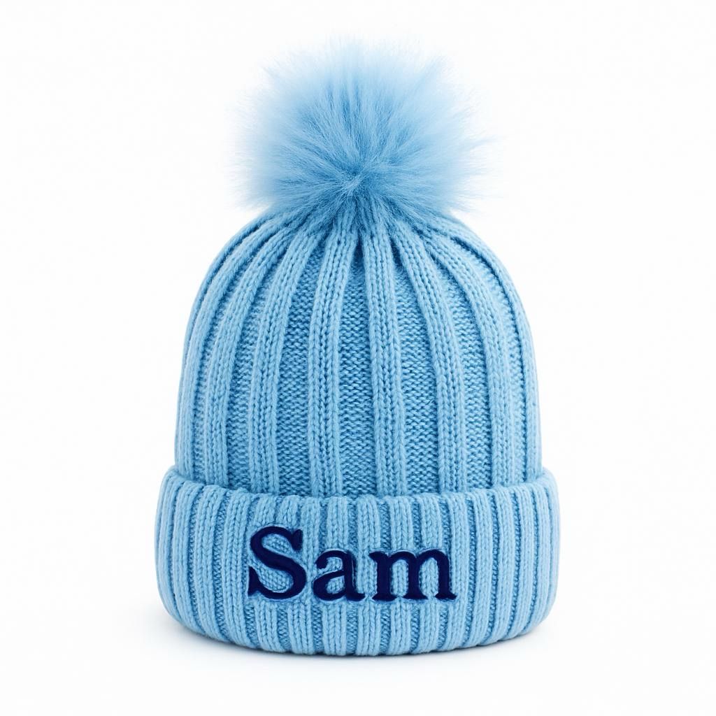 Blue Bobble Hat