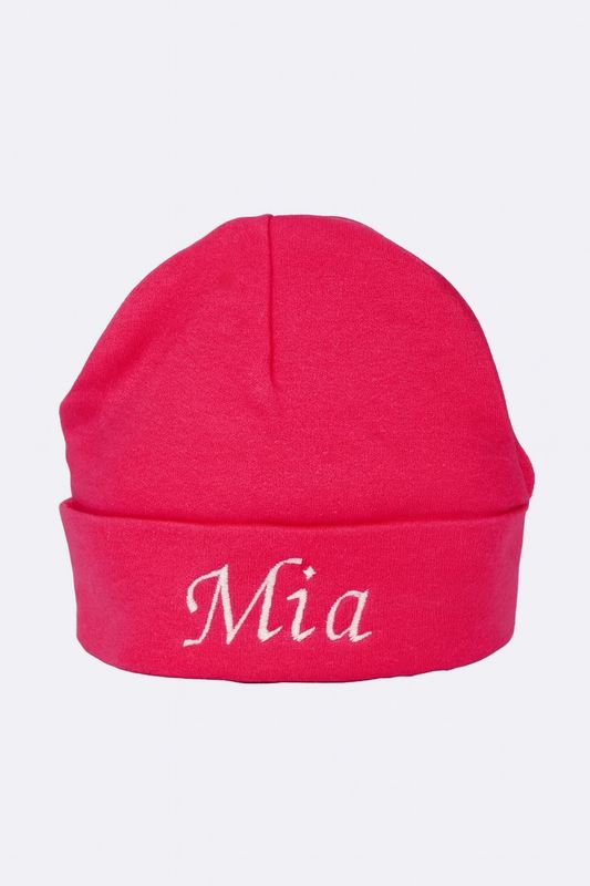Cerise Pink Cotton Baby Hat