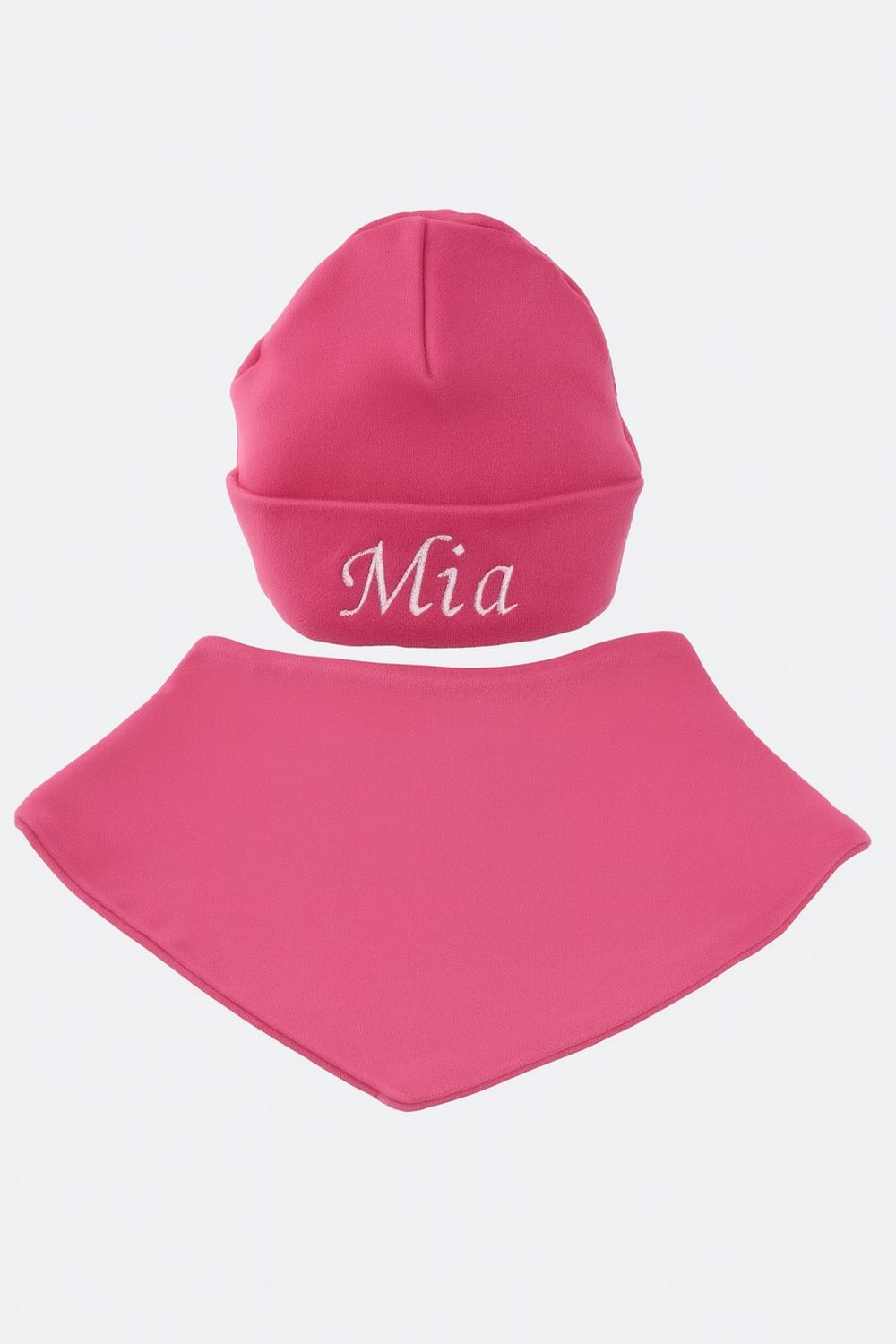 Cerise Pink Hat and Bib Set