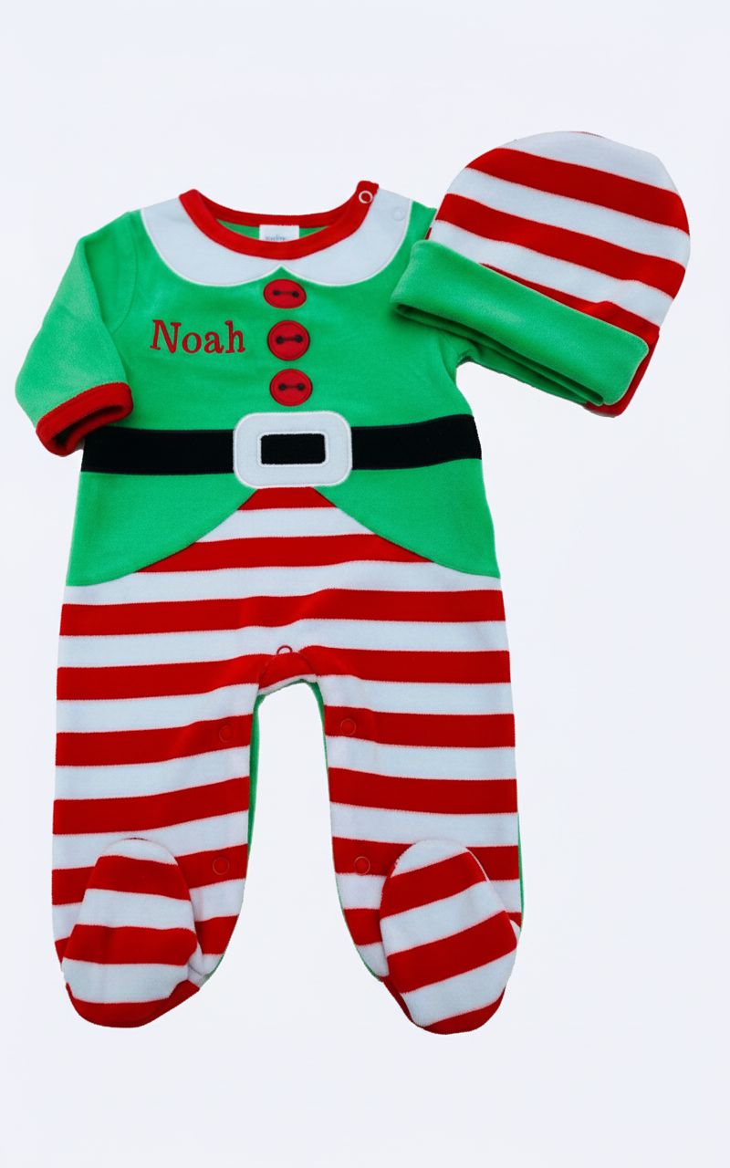 Elf Baby Grow and Hat Set