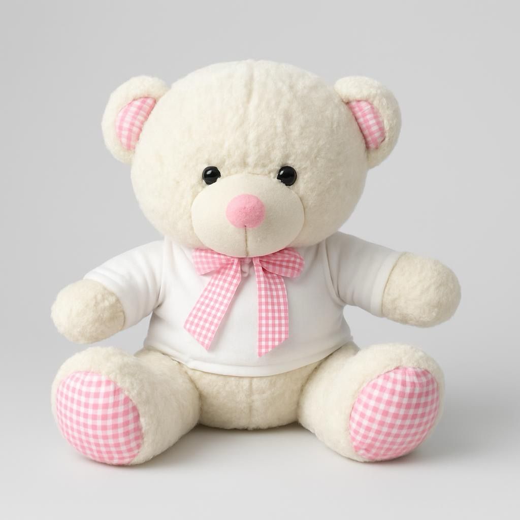 Large Pink gingham teddy bear