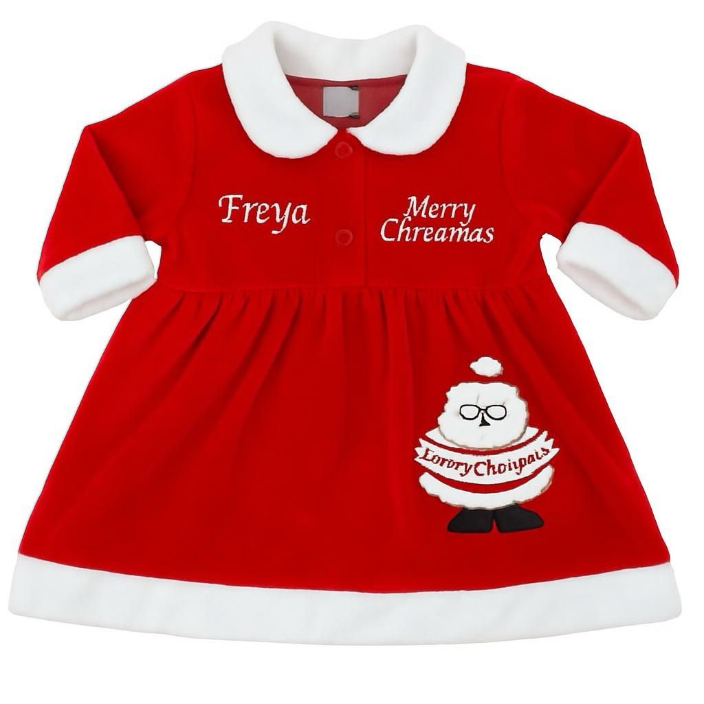 Merry Christmas velvet dress