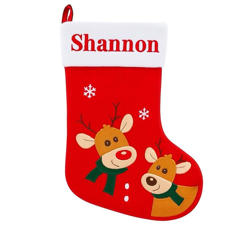 Velvet Rudolph Christmas Stocking