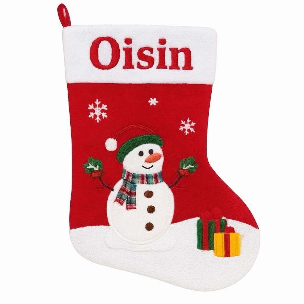 Velvet Snowman Christmas Stocking