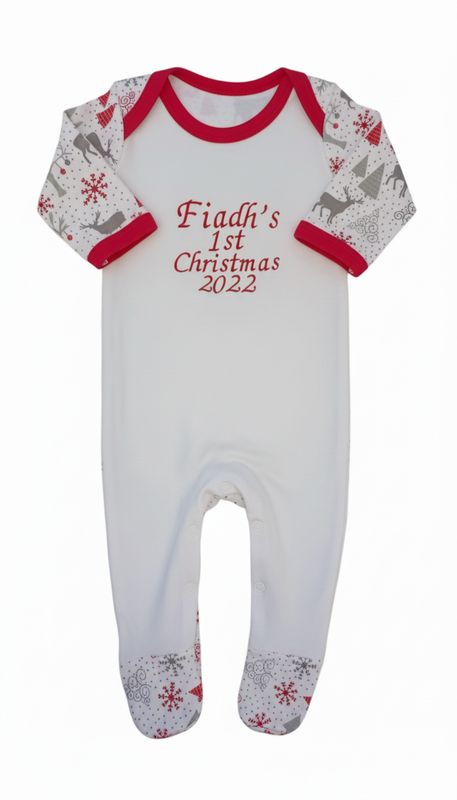 Personalised Grey Matching Christmas Pyjamas