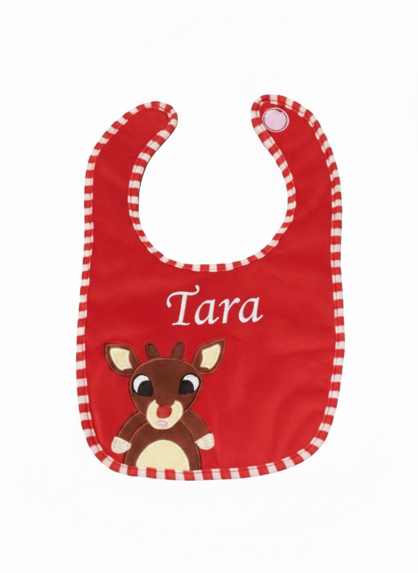 Personalised Reindeer Christmas Bib