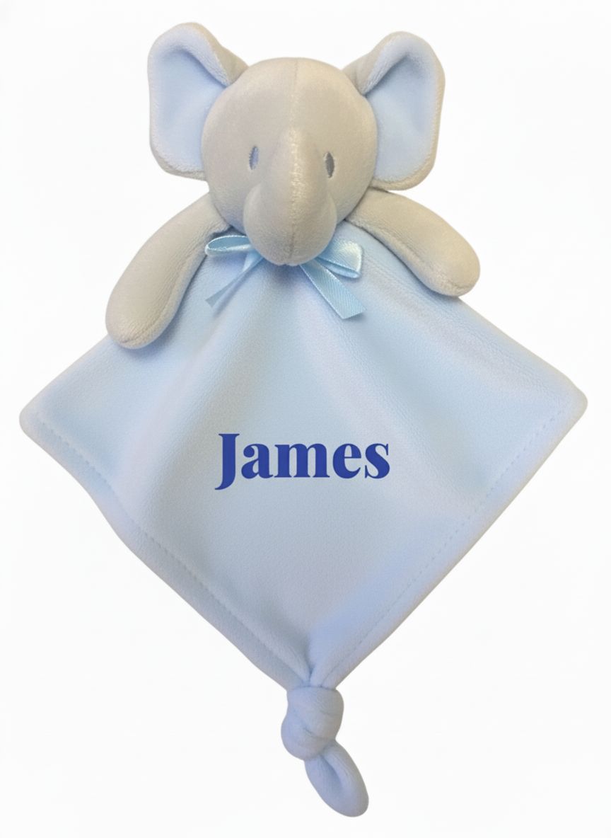 Personalised Blue Elephant Comforter