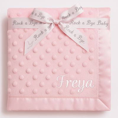Baby Pink Satin Edge Dimple Blanket