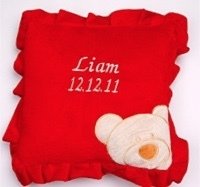 Red teddy pillow