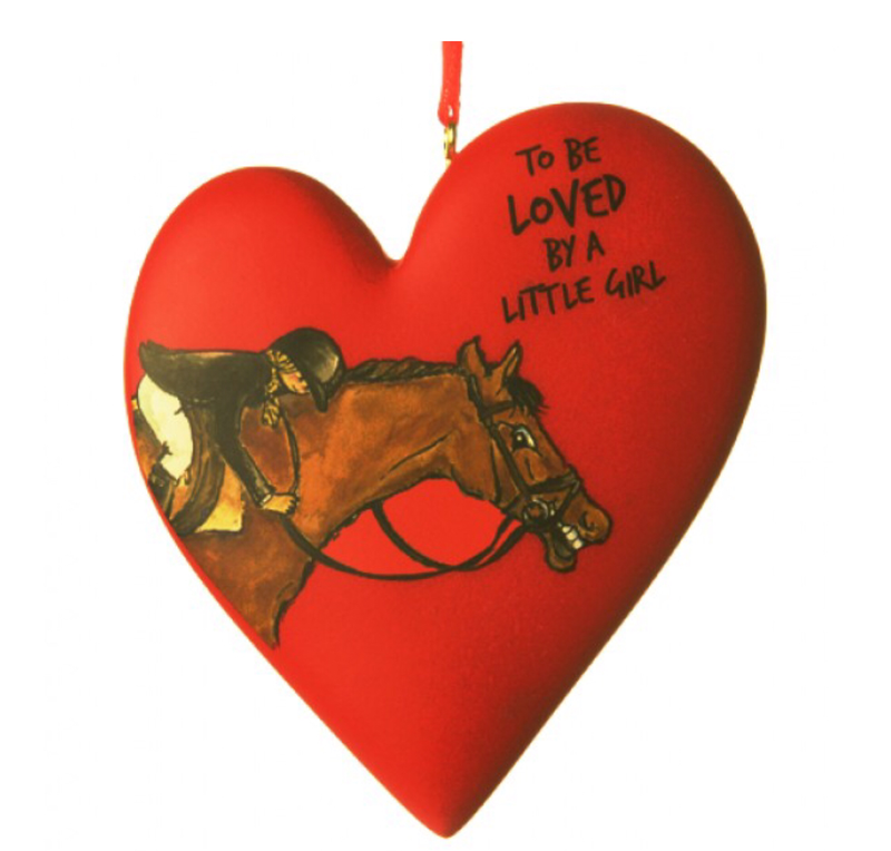 Little girl horse ornament