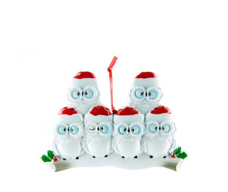 Owl family of five ornament