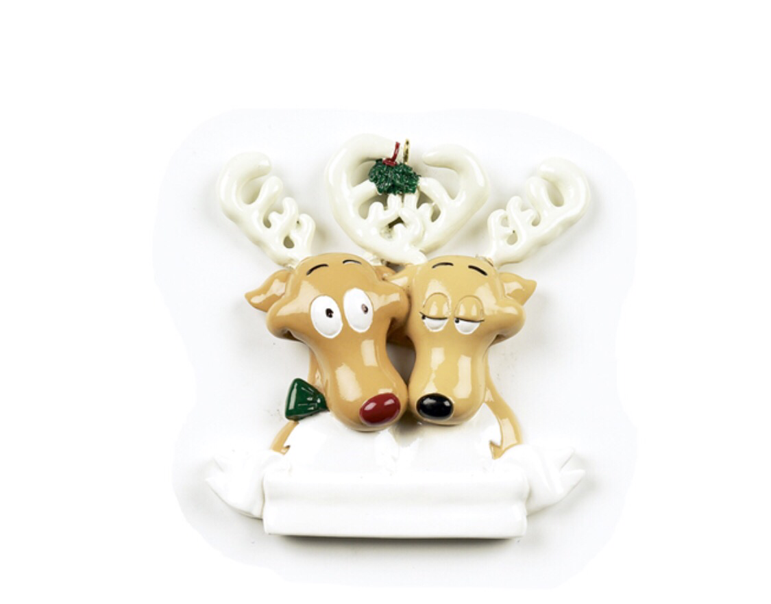 Reindeer couple ornament