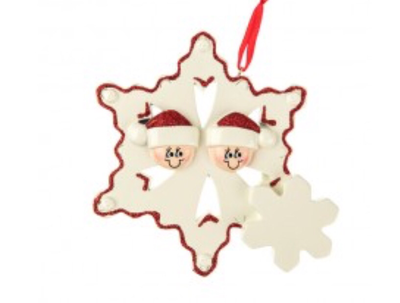 Snow flake couple ornament