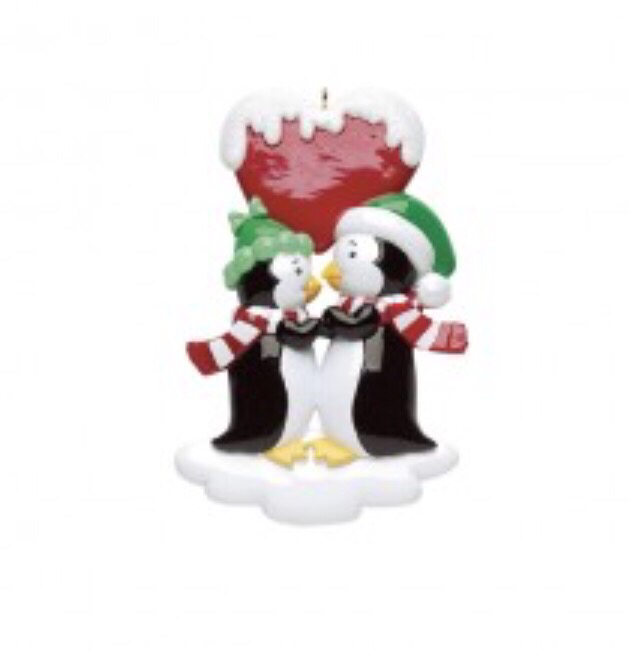 Penguin kisses ornament