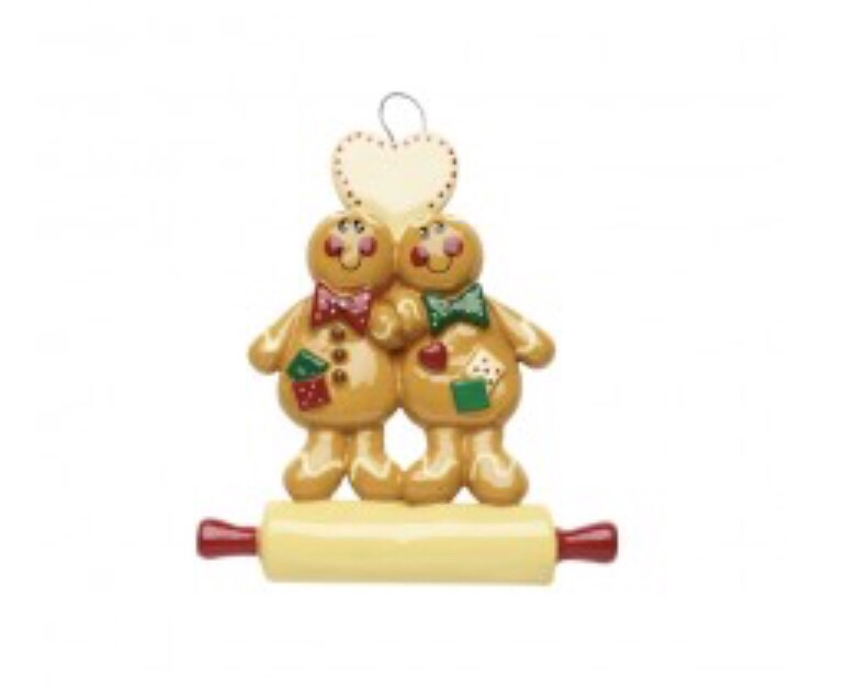Personalised Gingerbread Couple Christmas Tree Ornament