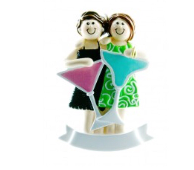 Girls Night out Two Friends Christmas Tree Ornament