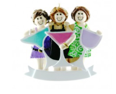Girls Night Out Three Friends Christmas Tree Ornament