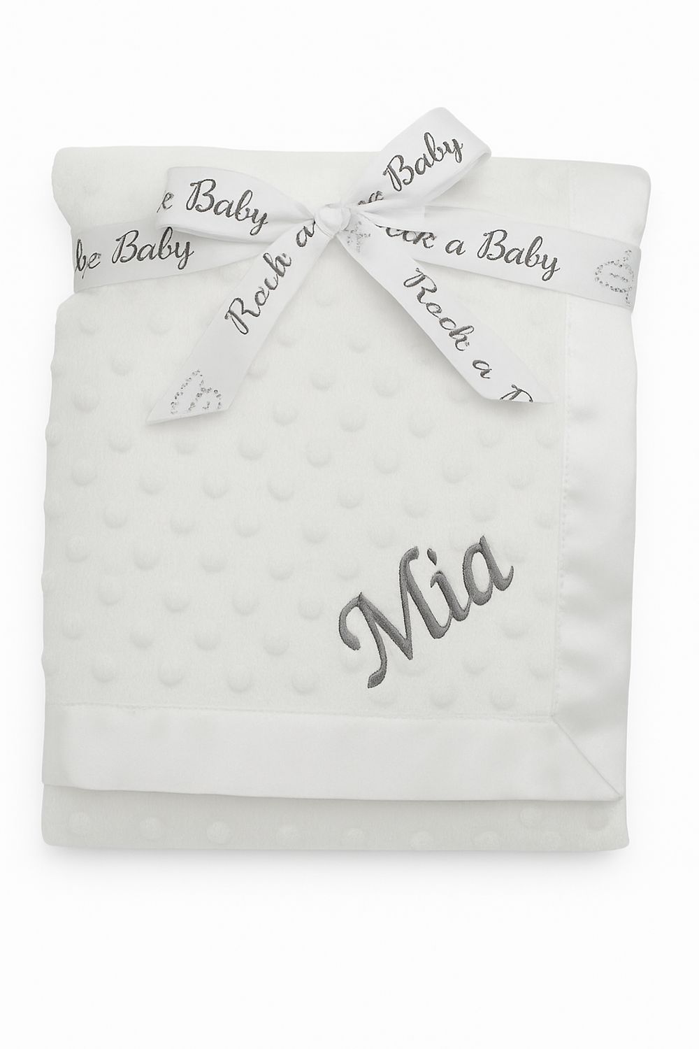 Blue satin edge dimple blanket