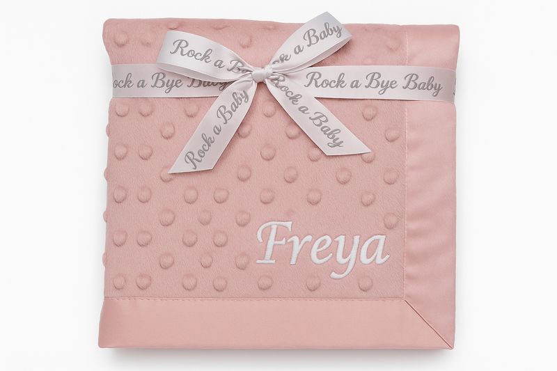 Rose Pink satin edge dimple blanket