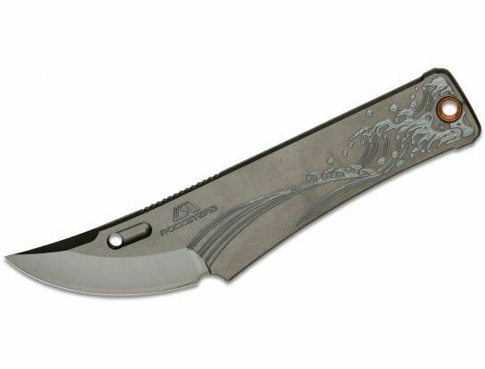 Rockstead CHOU-E Japanese Neck Knife 1.875&quot; YXR7 DLC Polished Blade, &quot;The Great Wave off Kanagawa&quot; Etching, Kydex Sheath (PRE ORDER)