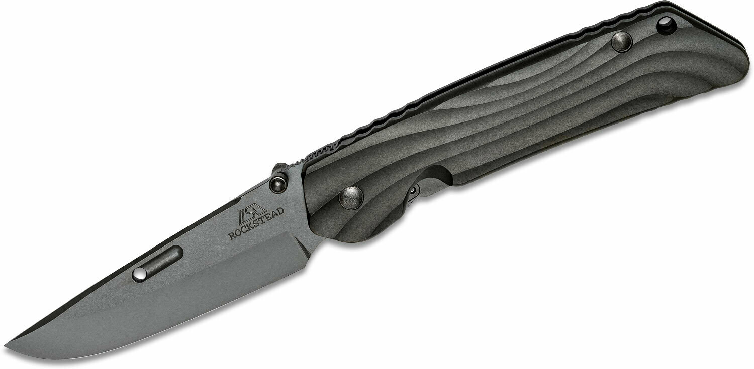 Rockstead HIGO II TI-DLC Japanese Folding Knife 3.5&quot; YXR7 Black DLC Polished Blade, Handle Finishing: Matte (M)